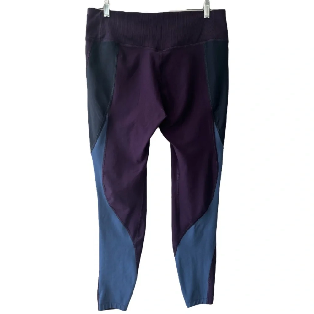 Nike Dri-Fit Power Legend Performance Athletic Leggings XL Burgundy Blue Black